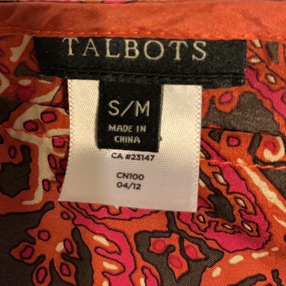 Talbots paisley silk handkerchief / poncho style silk blouse Size Small / Medium - Picture 10 of 11